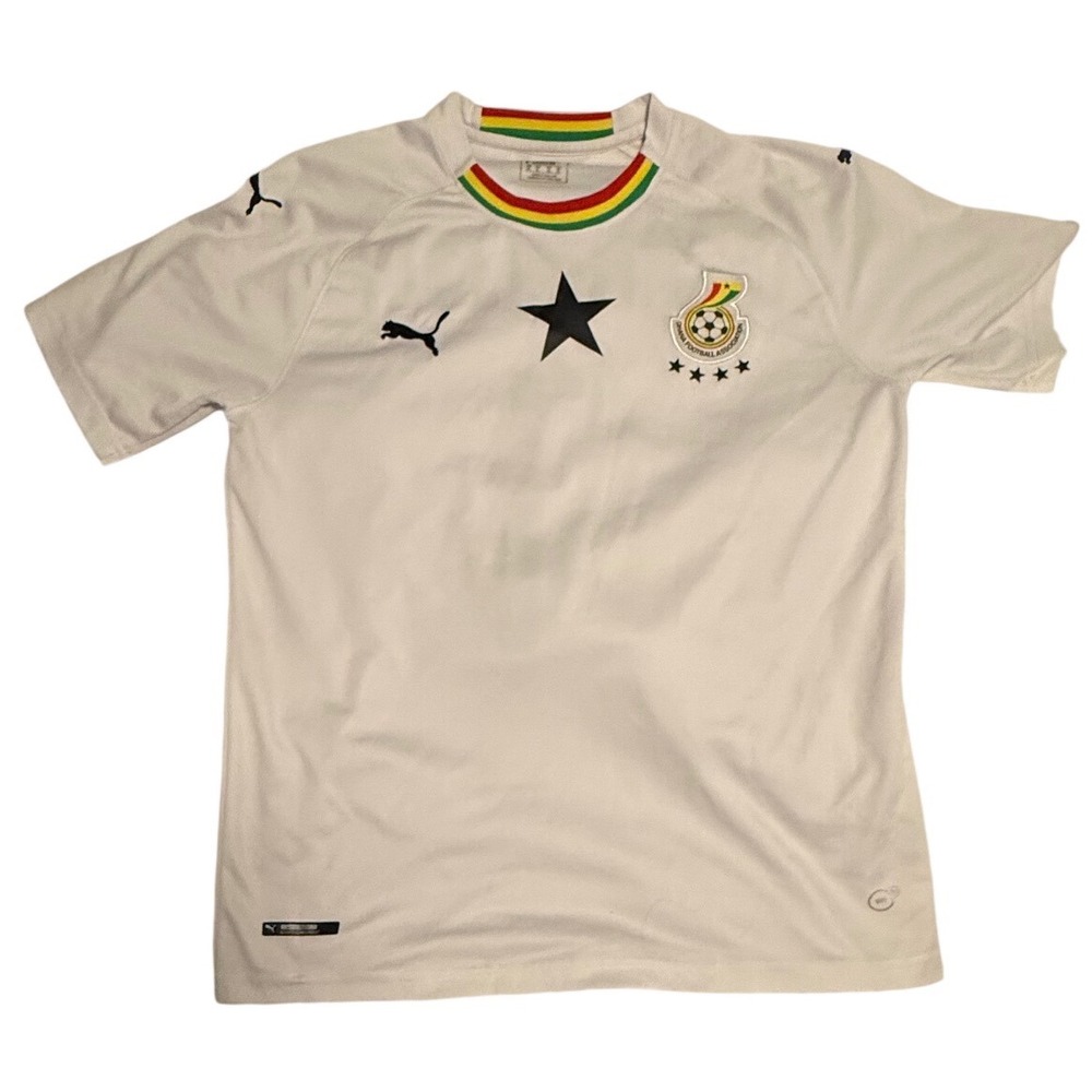 Puma Ghana Football Association GFA Soccer Jersey White Ganglani 7 Mens XL